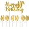 Beistle Set of 12 Gold Happy 40th Birthday Cake Topper 8.25"